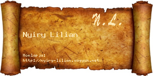 Nyiry Lilian névjegykártya